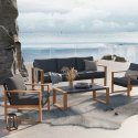 Zestaw Mebli Ogrodowych DUISBURG Sofa Fotel Stolik ANTRACYT / BRĄZOWY