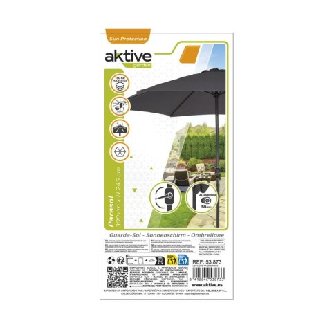 Parasol Aktive Antracyt Ø 300 cm 300 x 245 x 300 cm