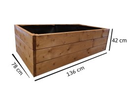 Kwietnik drewniany podniesiony 136 x 78 x 42 cm