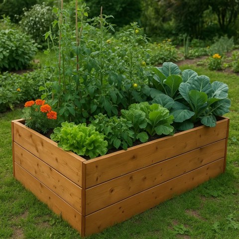 Kwietnik drewniany podniesiony 163 x 78 x 42 cm