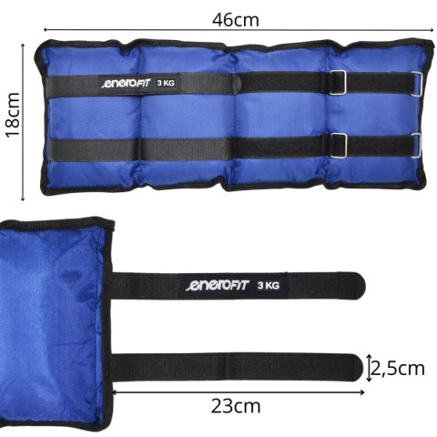 OBCIĄŻENIE NA PRZEGUBY NIEBIESKIE 6KG (2x3KG) ENERO FIT