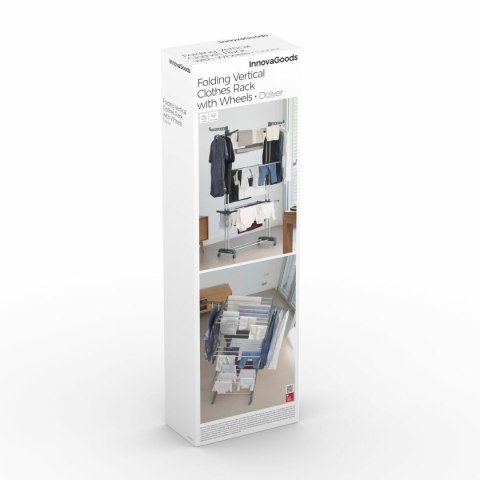Składana Pionowa Suszarka na Pranie na Kółkach InnovaGoods 24 Prętów (Odnowione B)