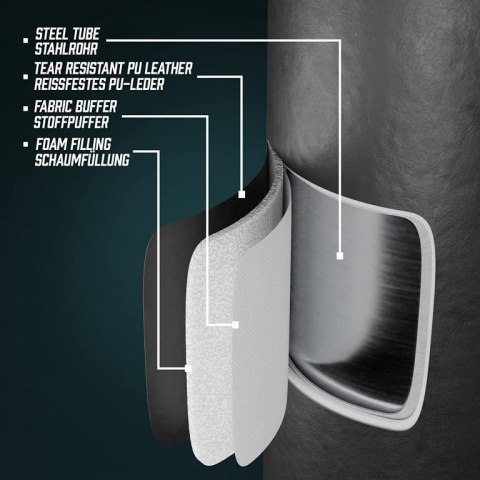 Wolnostojący worek bokserski, 175 cm, 12 przyssawek