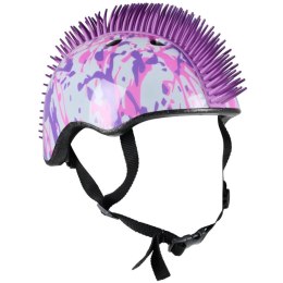 KASK ROWEROWY DZIECIĘCY REGULOWANY NO FEAR MOHAWK R.(48-52CM) WHITE/PURPLE
