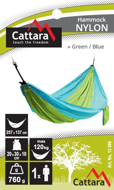 Hamak NYLON 275x137 cm zielono-niebieski