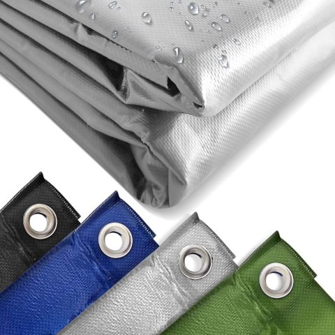 JAGO Plandeka 650 g/m2, aluminiowe oczka, szara, 4 x 5 m