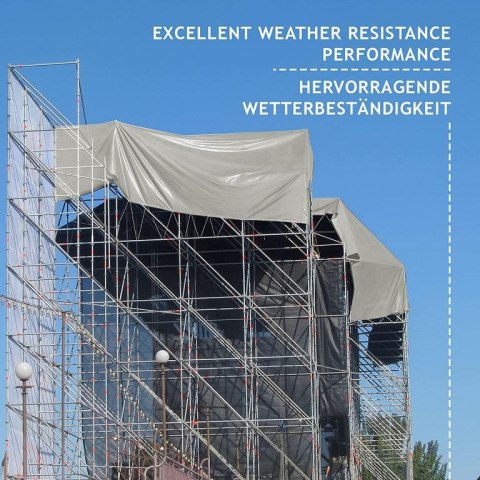 JAGO Plandeka 650 g/m2, aluminiowe oczka, szara, 4 x 5 m