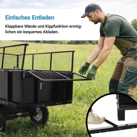 Przyczepka-wywrotka do traktorka ogrodowego/quada 300 kg ogrodowa 114×76 cm