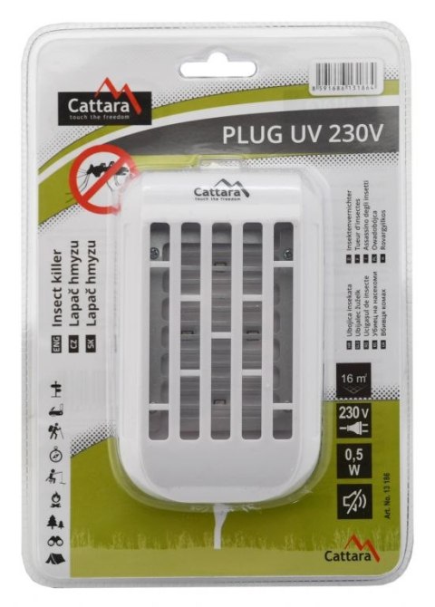 Cattara PLUG pułapka na owady UV, 15 x 21,5 x 9 cm, biała