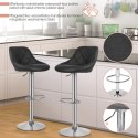 MIADOMODO Krzesło barowe 2szt, bez podłokietnika, czarne