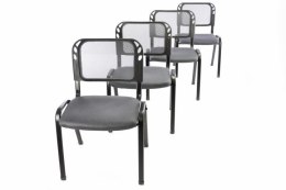Zestaw 4 krzeseł kongresowych do ustawiania w stos - szary