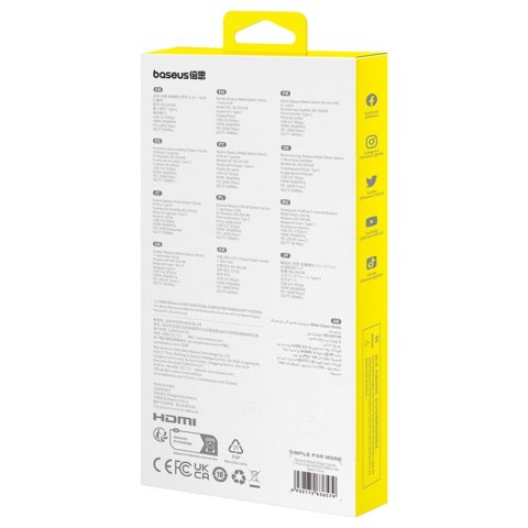 7w1 HUB adapter Metal Gleam USB-C HDMI USB-A USB-C PD SD microSD - szary