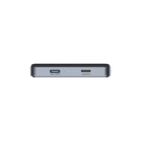 Powerbank Pro 10000mAh ultracienki magnetyczny PD 20W USB-C Lightning - szary