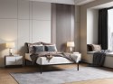 Stelaż Łóżka BED ALU 140x200 Metalowy Drewniane Listwy Nowoczesny CZARNY