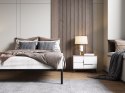 Stelaż Łóżka BED ALU 140x200 Metalowy Drewniane Listwy Nowoczesny CZARNY