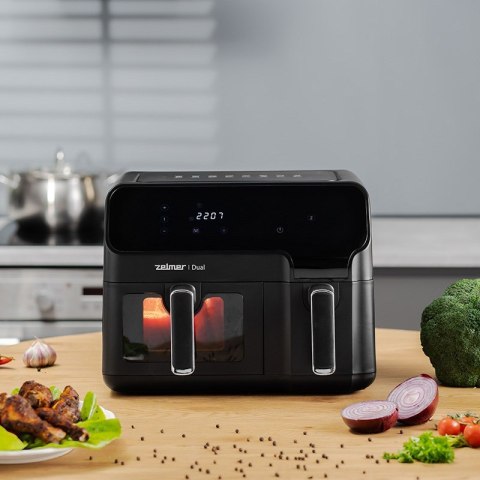 Frytkownica beztłuszczowa Air Fryer ZELMER ZAF900 5,5l Dual z podwójnym koszem (OUTLET)
