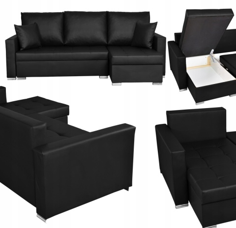 Narożnik rozkładany z funkcją spania ekoskóra Varius rogówka