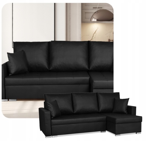 Narożnik rozkładany z funkcją spania ekoskóra Varius rogówka