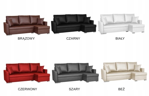 Narożnik rozkładany z funkcją spania ekoskóra Varius rogówka