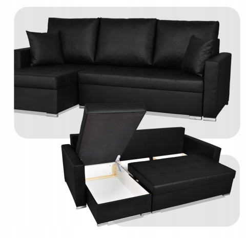 Narożnik rozkładany z funkcją spania ekoskóra Varius rogówka