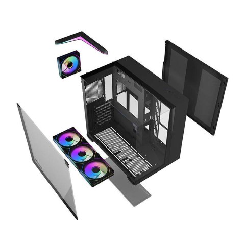 Obudowa komputerowa DARKFLASH TH285 + 4 wentylatory (czarna)