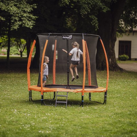 Trampolina Ogrodowa Jumpi 252cm/8FT Maxy Comfort Plus Żółta Z Wewnętrzną Siatką