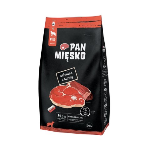 Pan Mięsko Karma sucha dla psa Wołowina z koziną (dorosły) chrupki M 20kg