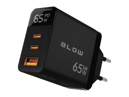 BLOW ŁADOWARKA SIECIOWA LCD GNIAZDO USB + USB-CX2 PD 65W GAN CZARNA WATOMIERZ