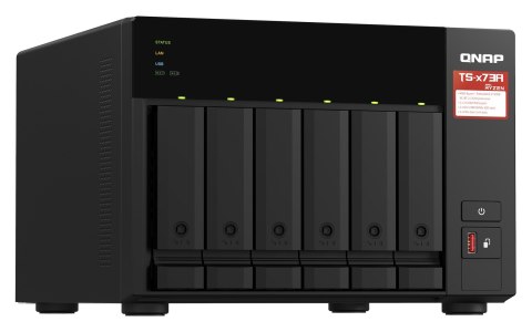 Qnap TS-673A-8G, Tower, 6 x 2.5"/3.5" SATA, AMD Ryzen V1500B 4C/8T, 8GB DDR4 (Max. 64GB), 2 x 2.5GbE, optional 10GbE, Single PSU