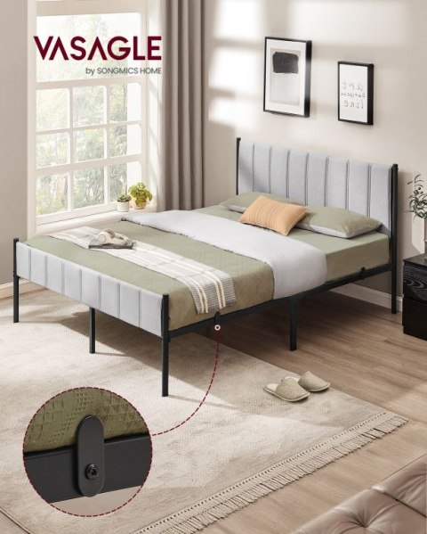 Nowoczesne łóżko 160x200 z szarym zagłówkiem