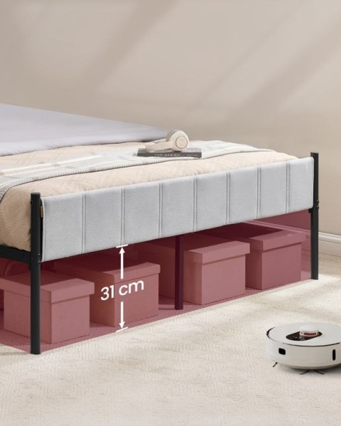 Nowoczesne łóżko 160x200 z szarym zagłówkiem