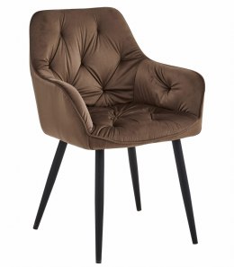Krzesło JORK - brąz aksamit / nogi czarne x 1