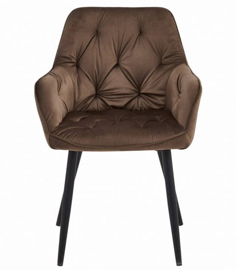 Krzesło JORK - brąz aksamit / nogi czarne x 2