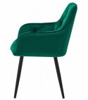 Krzesło JORK - ciemna zieleń aksamit / nogi czarne x 2