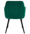 Krzesło JORK - ciemna zieleń aksamit / nogi czarne x 2