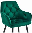 Krzesło JORK - ciemna zieleń aksamit / nogi czarne x 2