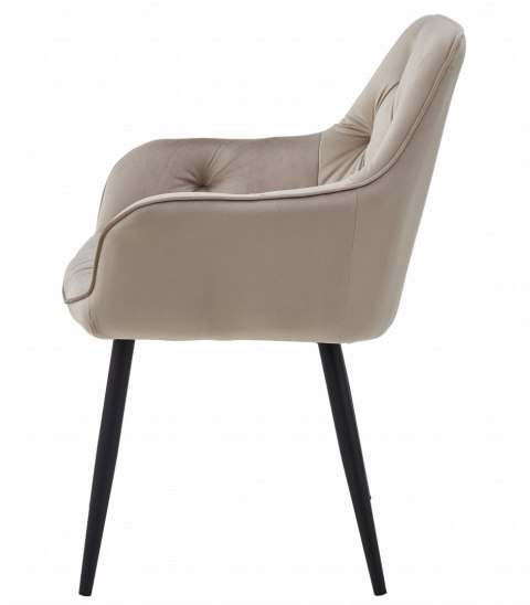 Krzesło JORK - ciemny beż aksamit / nogi czarne x 2