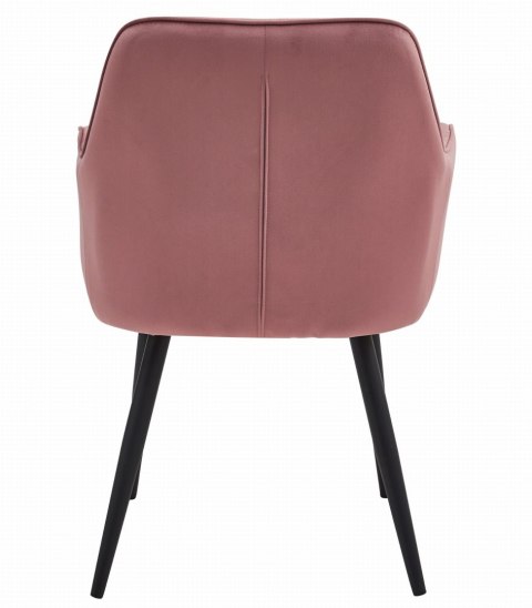 Krzesło JORK - róż aksamit / nogi czarne x 2