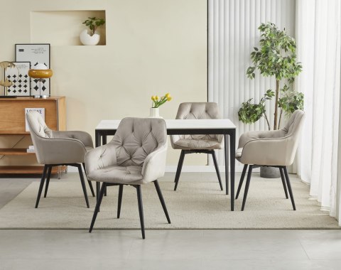 Krzesło JORK360 - ciemny beż aksamit / nogi czarne x 1