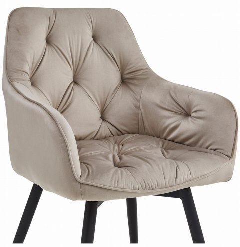 Krzesło JORK360 - ciemny beż aksamit / nogi czarne x 2