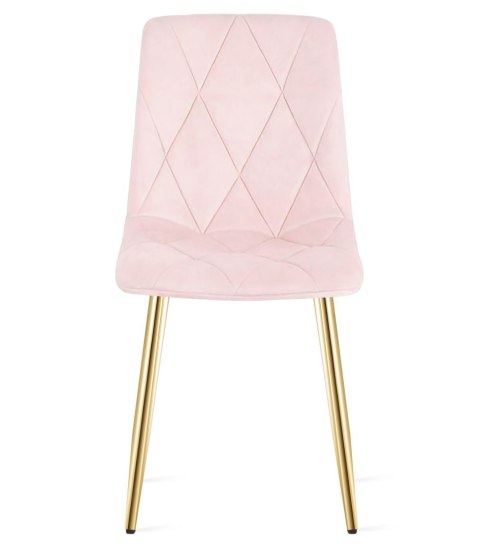 Krzesło LIBRA - jasny róż aksamit / nogi kolor drewna x 1