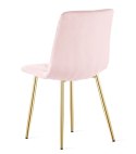 Krzesło LIBRA - jasny róż aksamit / nogi kolor drewna x 2