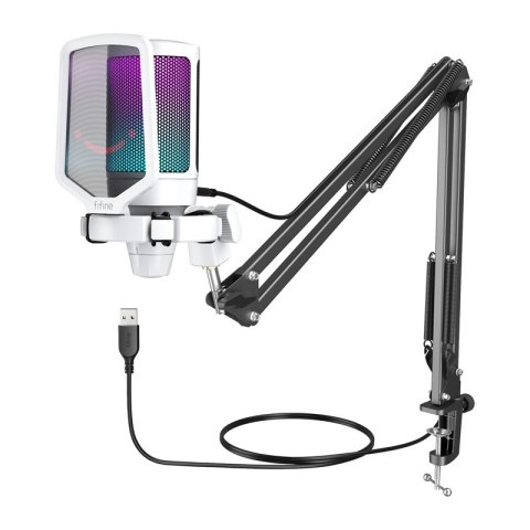 Mikrofon gamingowy na statywie Fifine A6TW (biały)