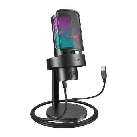Mikrofon pojemnościowy Fifine A8 z podstawką (czarny)