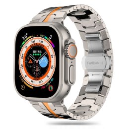 Bransoleta stalowa na Apple Watch 4 / 5 / 6 / 7 / 8 / 9 / SE / Ultra 1 / 2 - tytanowo-pomarańczowa
