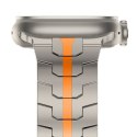 Bransoleta stalowa na Apple Watch 4 / 5 / 6 / 7 / 8 / 9 / SE / Ultra 1 / 2 - tytanowo-pomarańczowa