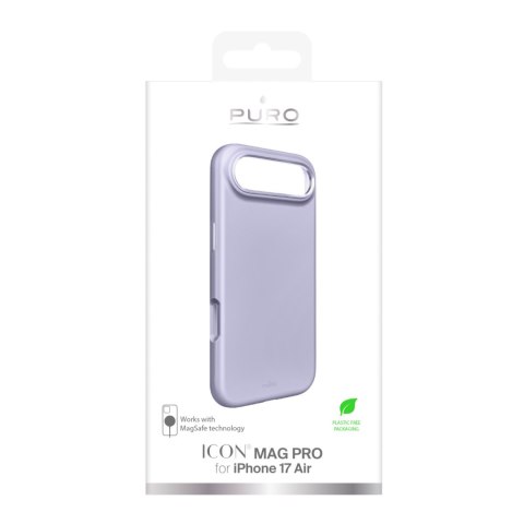 Etui silikonowe na iPhone 17 Air z ochrona aparatu aluminiowymi przyciskami MagSafe - lawendowe