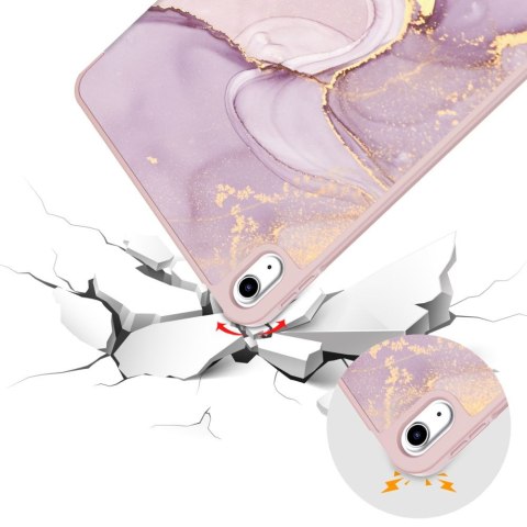 Etui z podstawką na iPad 10.9'' 2022 SC Pen - różowy marmur