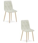 Krzesło LIBRA - beż materiał / nogi kolor drewna x 2