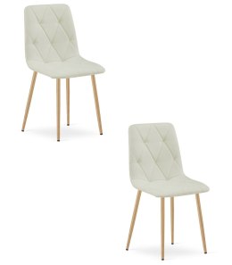Krzesło LIBRA - beż materiał / nogi kolor drewna x 2